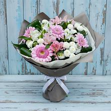 Букет цветов из:  Герберы, Альстромерии и Хризантемы в Аргаяше