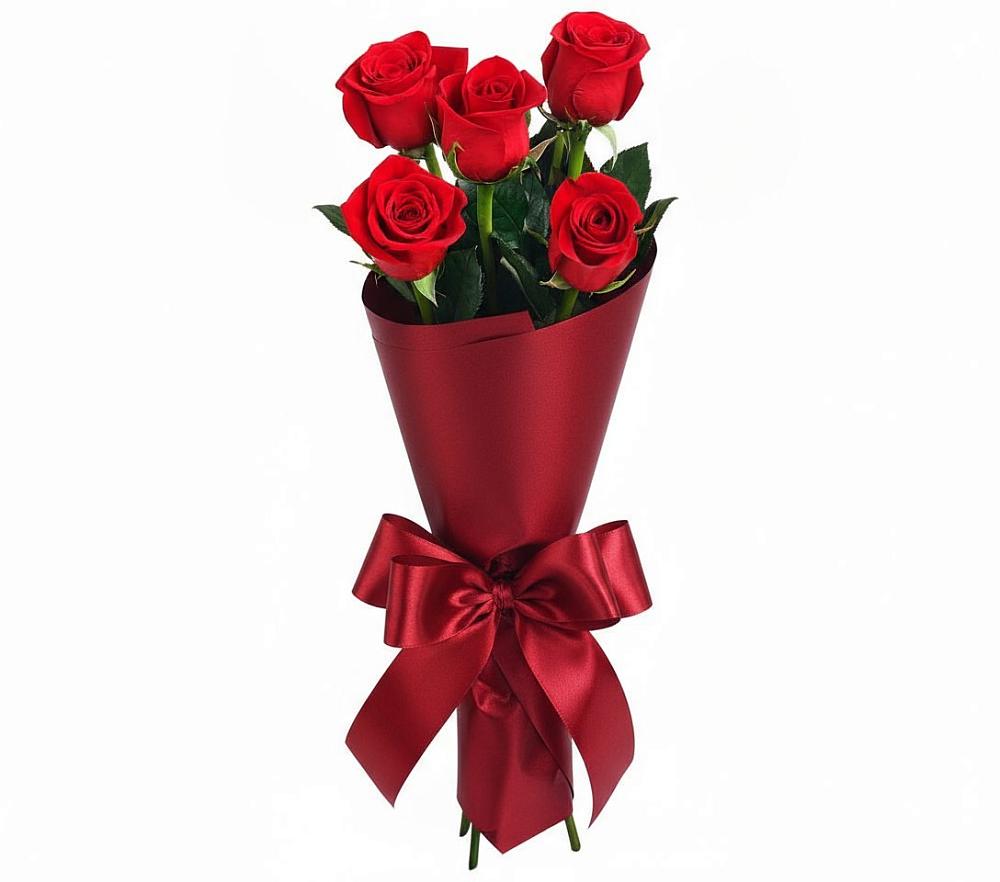 Букет 5 Красных роз Эдлесс Лав в Аргаяше