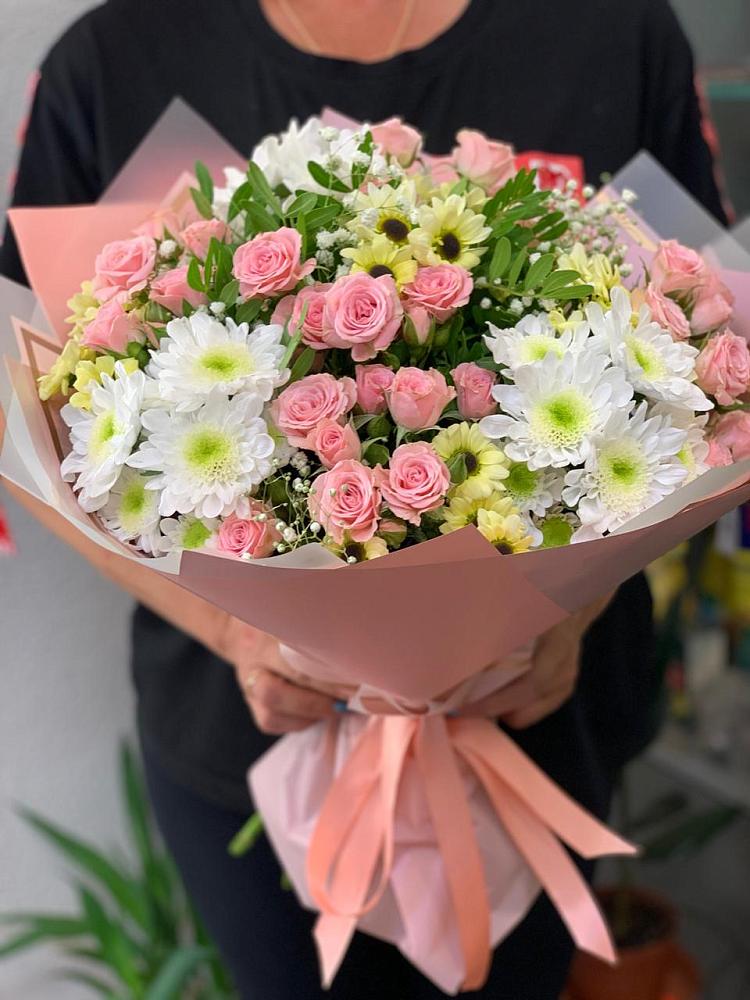 Букет цветов из: Розы и Хризантемы в Аргаяше