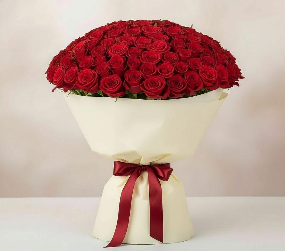 Букет 101 Красная роза Милано в Аргаяше