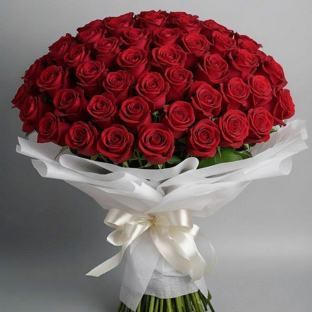 Букет 101 Красная роза Блэк Мэджик в Аргаяше