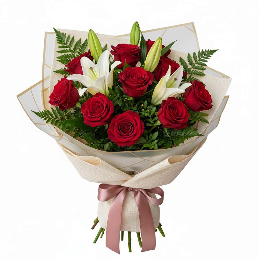 Букет цветов из: Лилии и Розы в Аргаяше