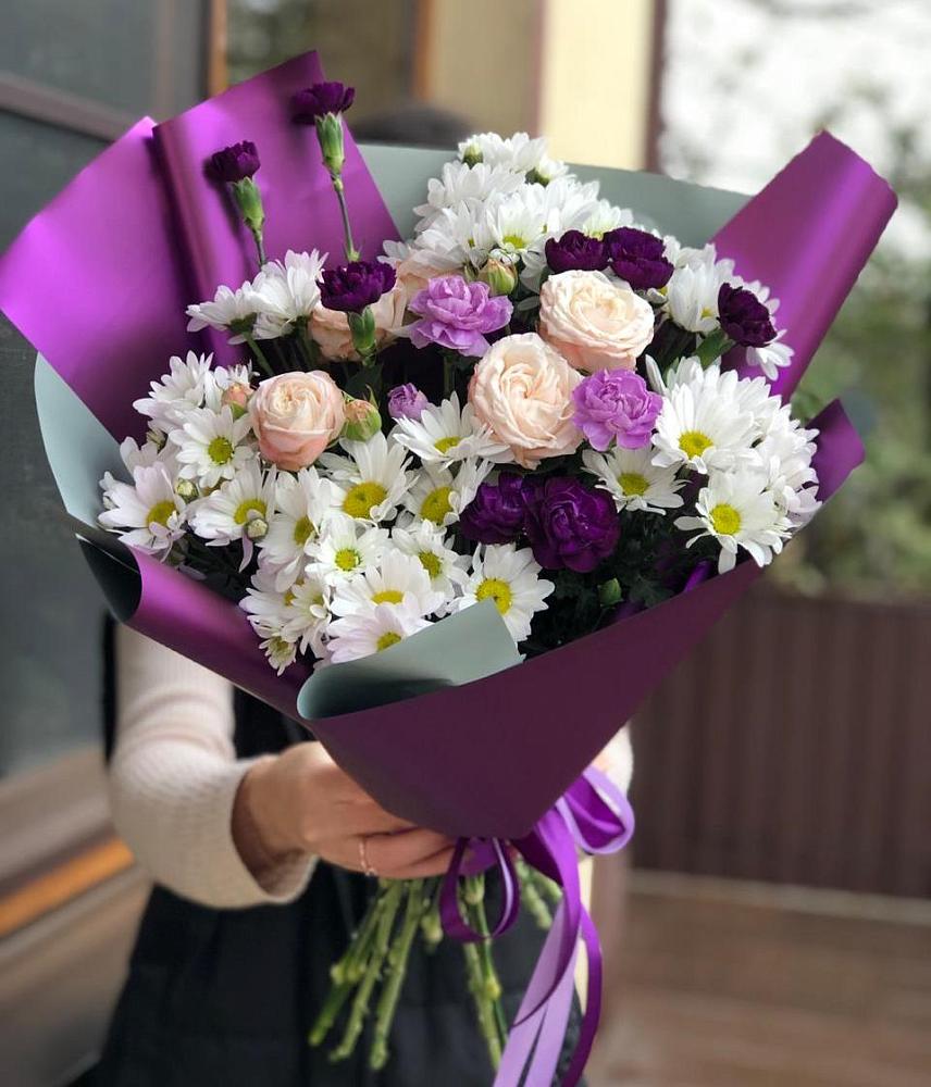 Букет цветов из: Хризантемы, Гвоздики и Розы в Аргаяше