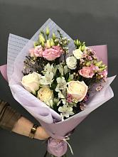 Букет цветов из:  Альстромерии, Розы и Лизиантусы #REPLACE_PRED# Аргаяше