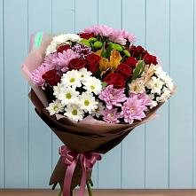 Букет цветов из:  Розы, Хризантемы и Альстромерии #REPLACE_PRED# Аргаяше