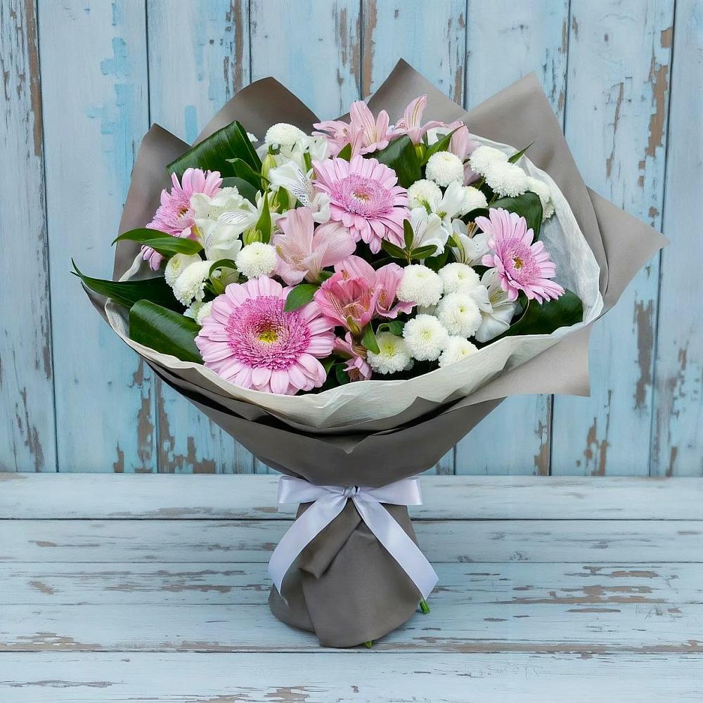 Букет цветов из: Герберы, Альстромерии и Хризантемы в Аргаяше