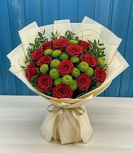 Букет цветов из:  Розы и Хризантемы #REPLACE_PRED# Аргаяше