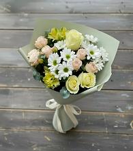 Букет цветов из:  Альстромерии, Розы и Хризантемы #REPLACE_PRED# Аргаяше