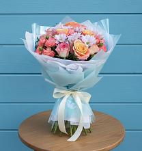 Букет цветов из:  Хризантемы и Розы в Аргаяше