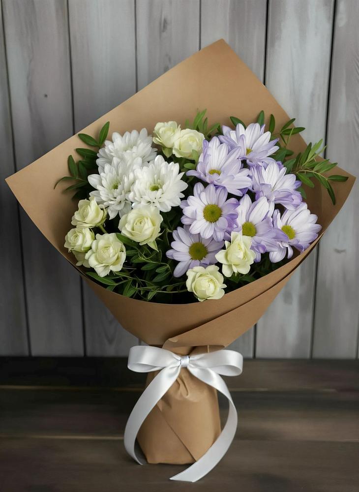 Букет цветов из: Хризантемы и Розы в Аргаяше